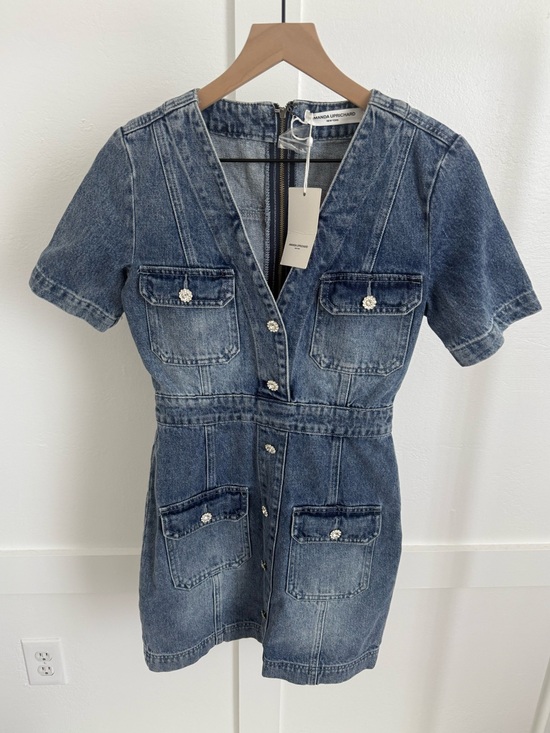 Amanda Uprichard Dresses & Skirts - Amanda Uprichard Denim Short Sleeve Mini Dress
